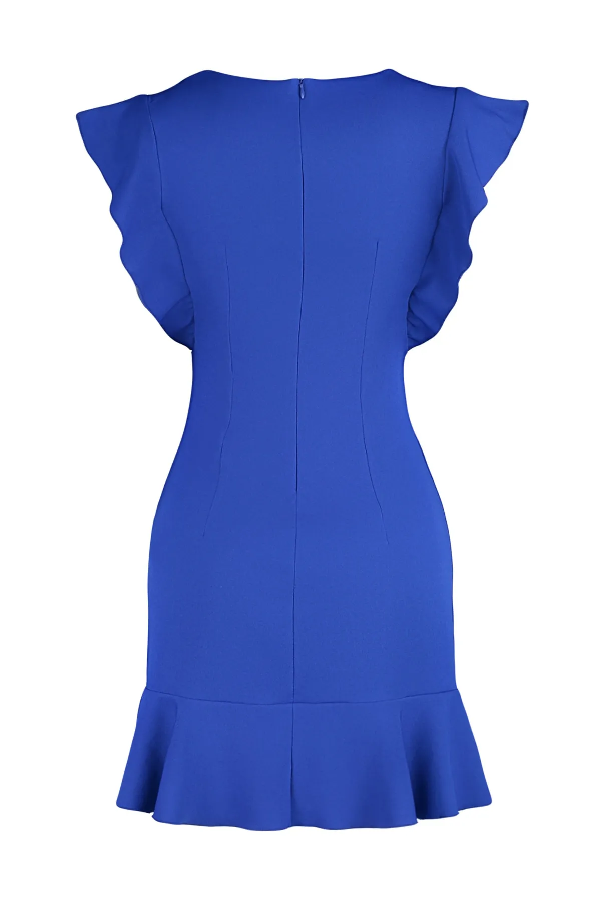 Trendyol Collection  Saks Rüschendetailliertes Webkleid TWOSS19XB0075