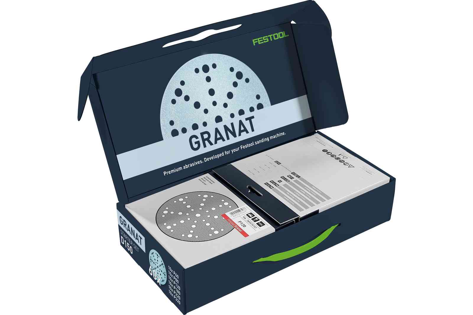 Festool Zubehör 578166 Starter-Set – Schleifscheibe STF D150/48 GR-Set Granat