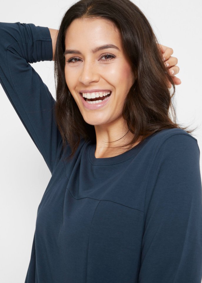 Oversize-Baumwoll-Kleid mit Taschen, knieumspielend