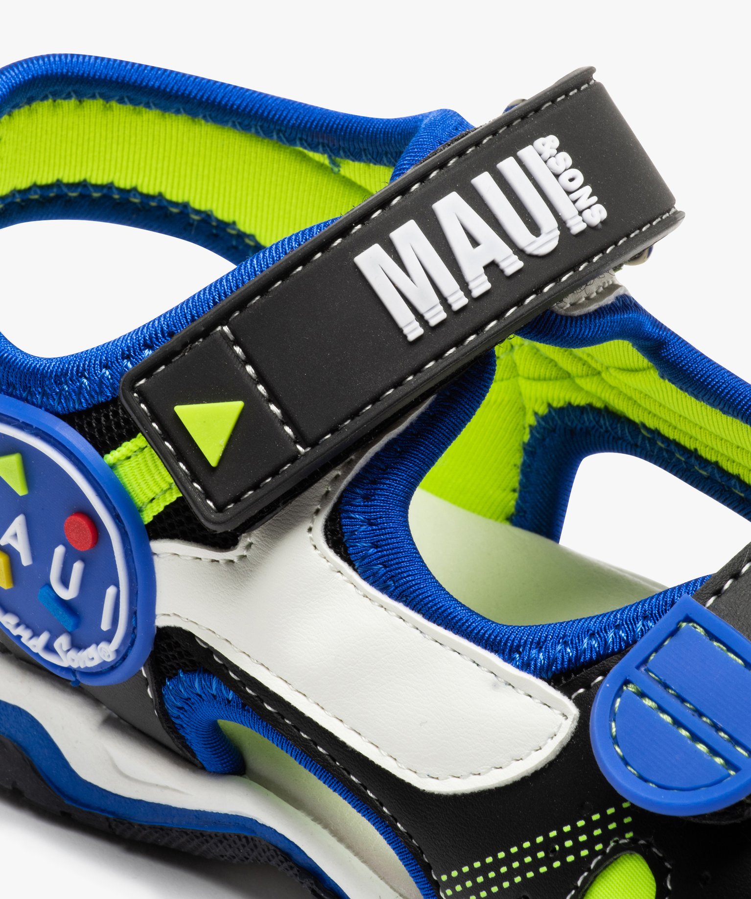 Sandales Garçon tricolores à double scratch - Maui & Sons noir | GEMO