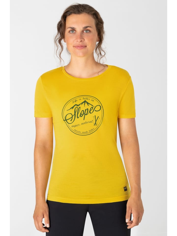 super.natural Merino T-Shirt W SLOPES TEE in gelb günstig kaufen