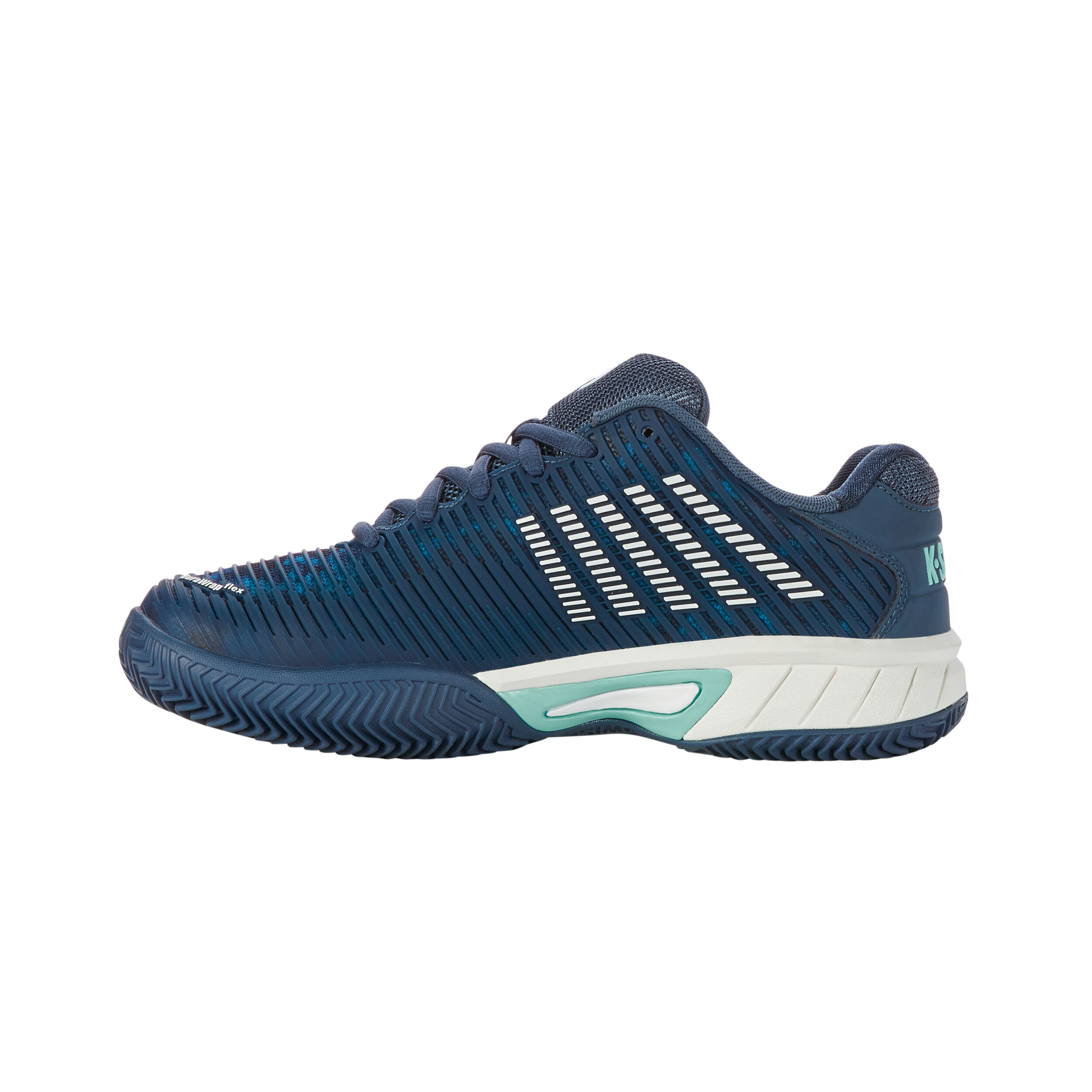 Hypercourt Express 2 Sandplatzschuh Kinder - Petrol, Weiß