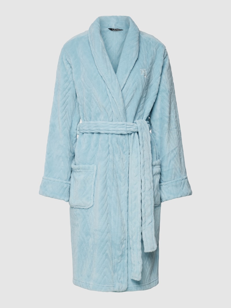 Bademantel mit Bindegürtel in ozean blau