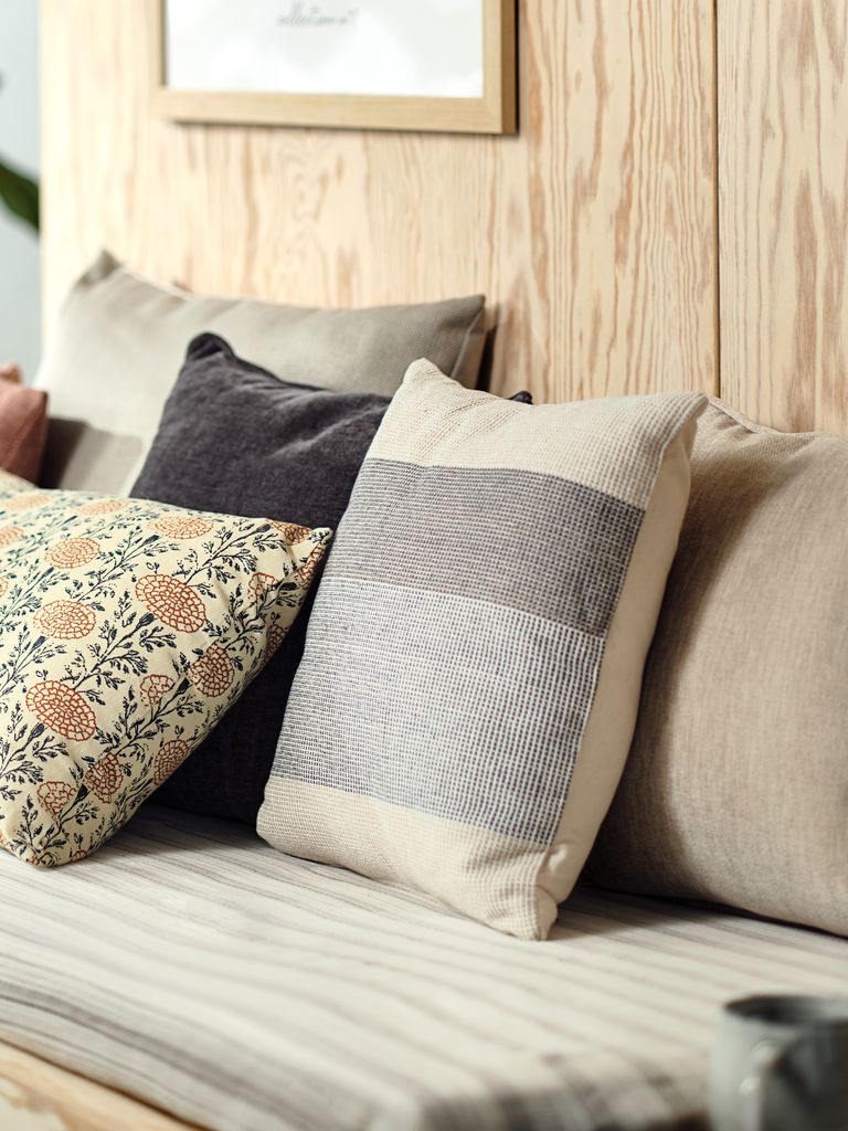 Coussin décoratif BERGFLETTE 45x45 beige/bleu