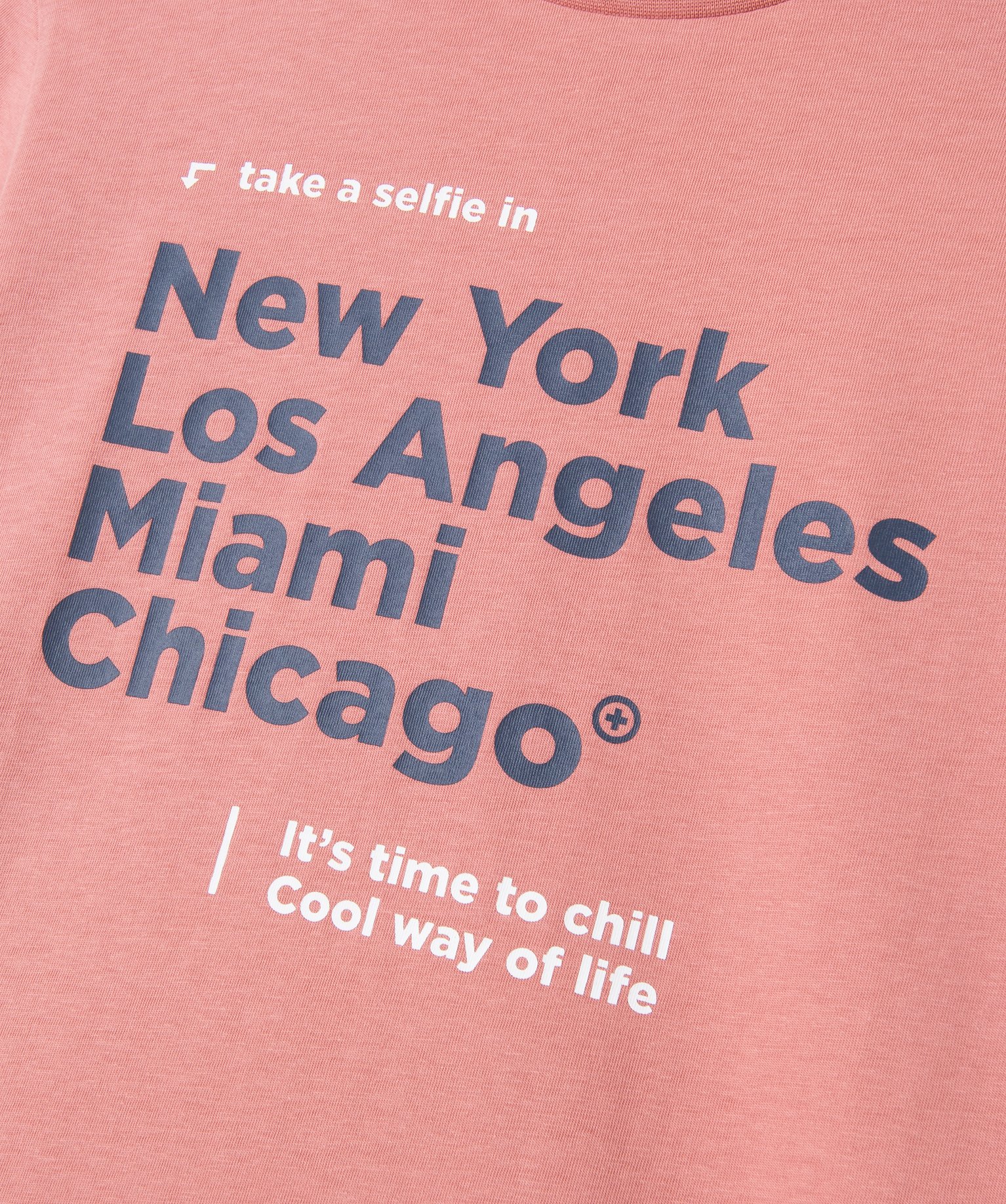 Tee-shirt à manches courtes avec inscriptions US Garçon rose | GEMO
