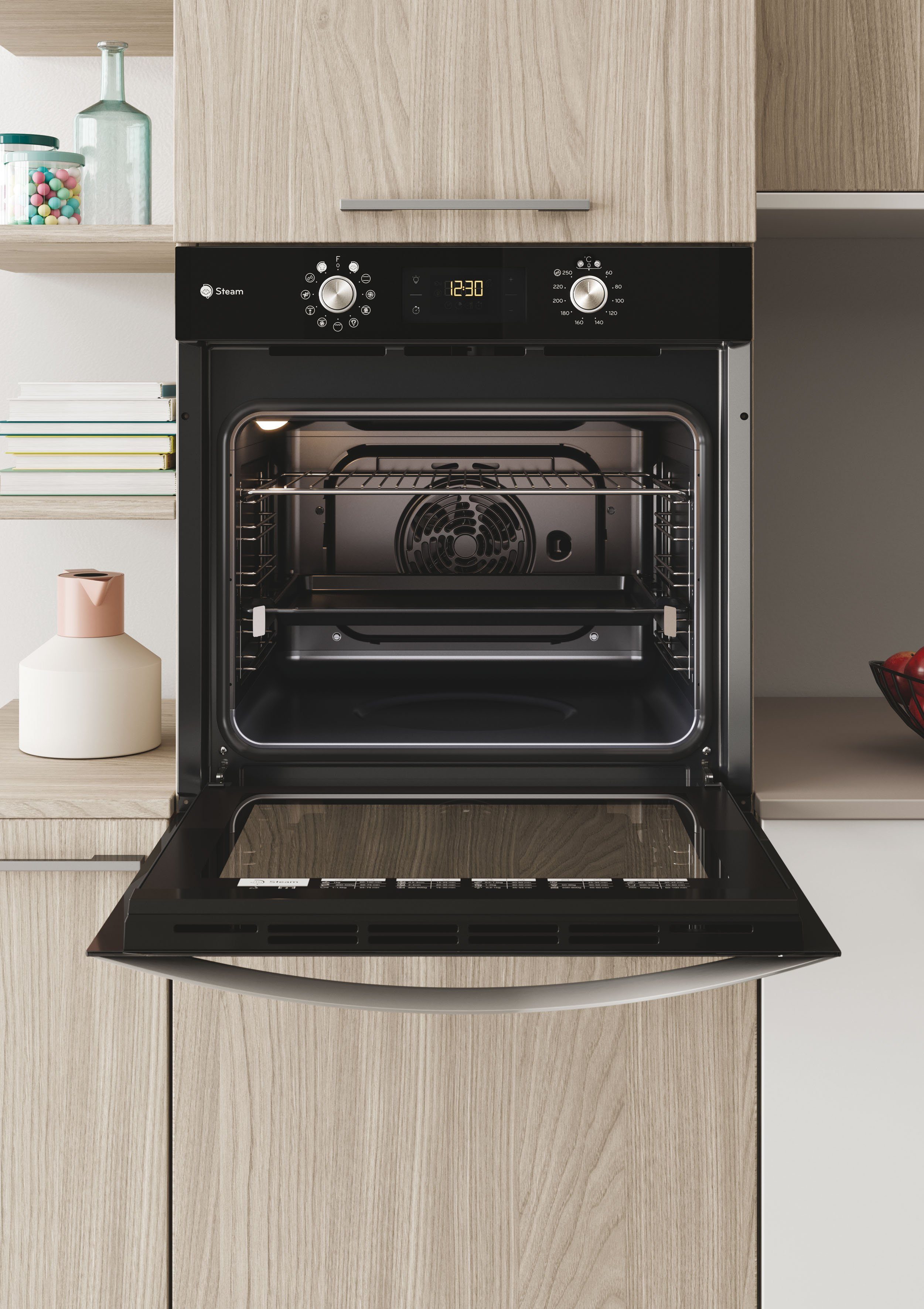 Privileg Backofen-Set BAKO Turn&Go Steam 500, mit Backauszug, Hydrolyse, Dampffunktion