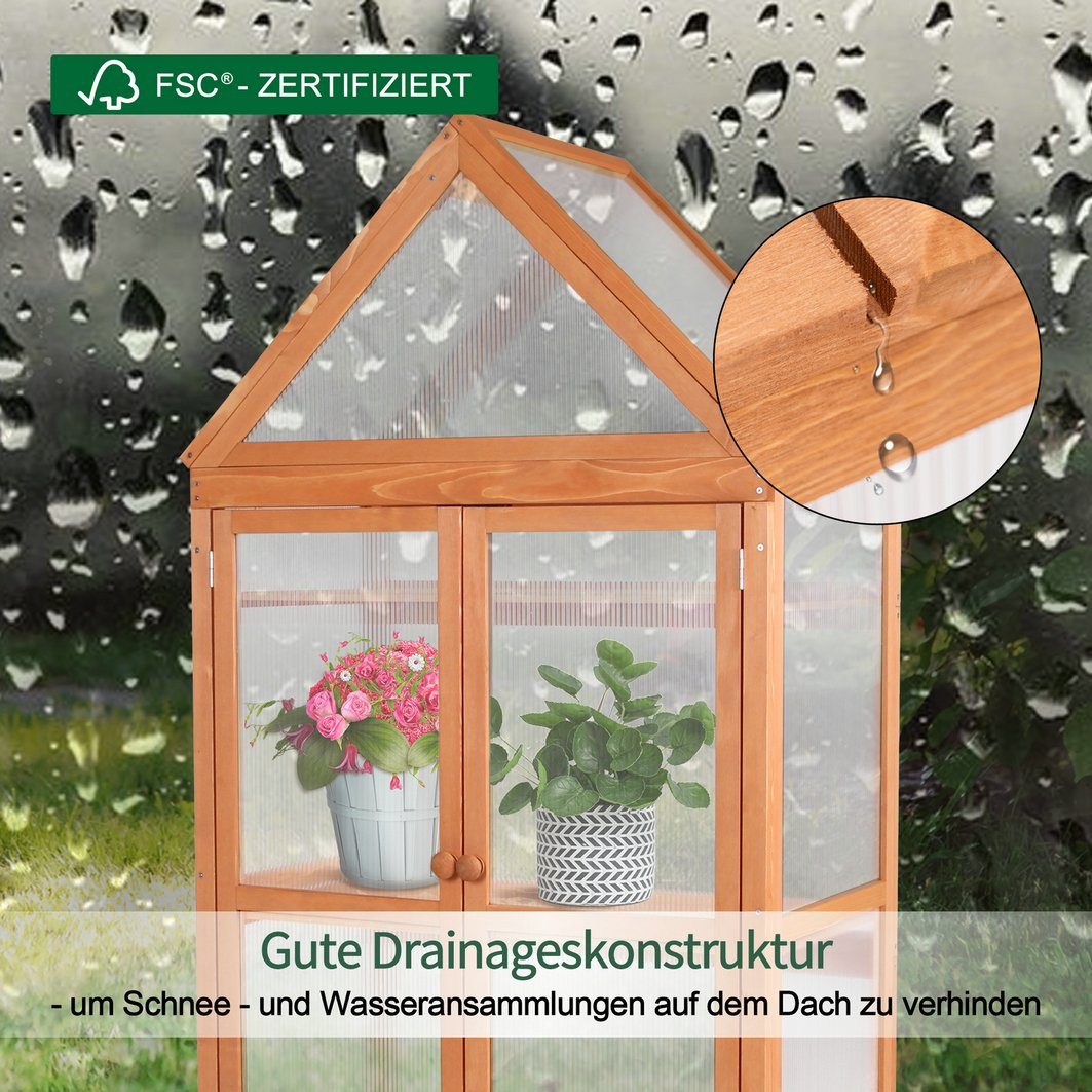MCombo Anlehngewächshaus MCombo 3 Etage Gewächshaus Treibhaus 0800, Aufzuchtschrank Treibhaus Pflanzenhaus Tomatenhaus, 47 x 80 x 149 cm