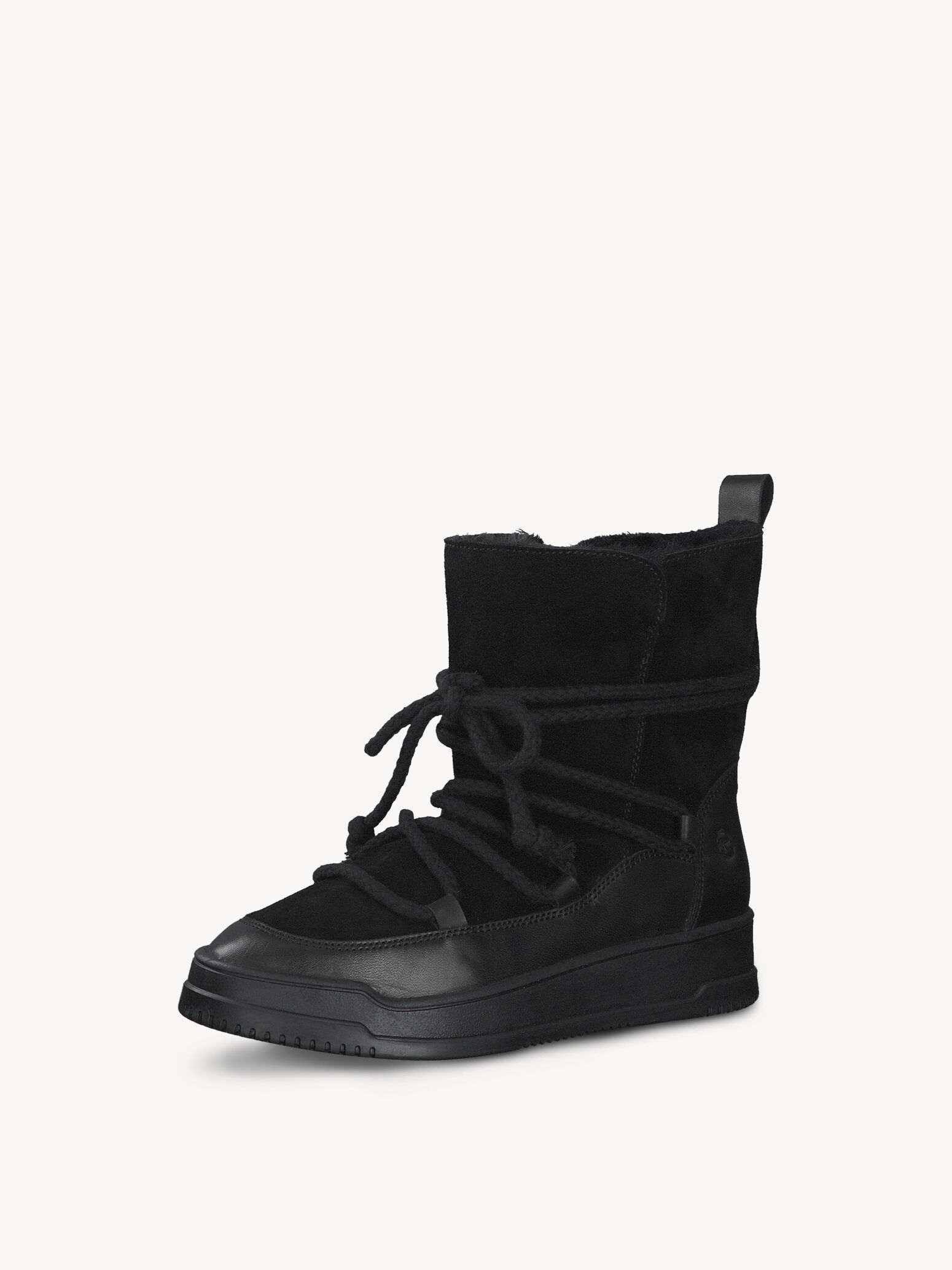 Bottine en cuir - noir doublure chaude