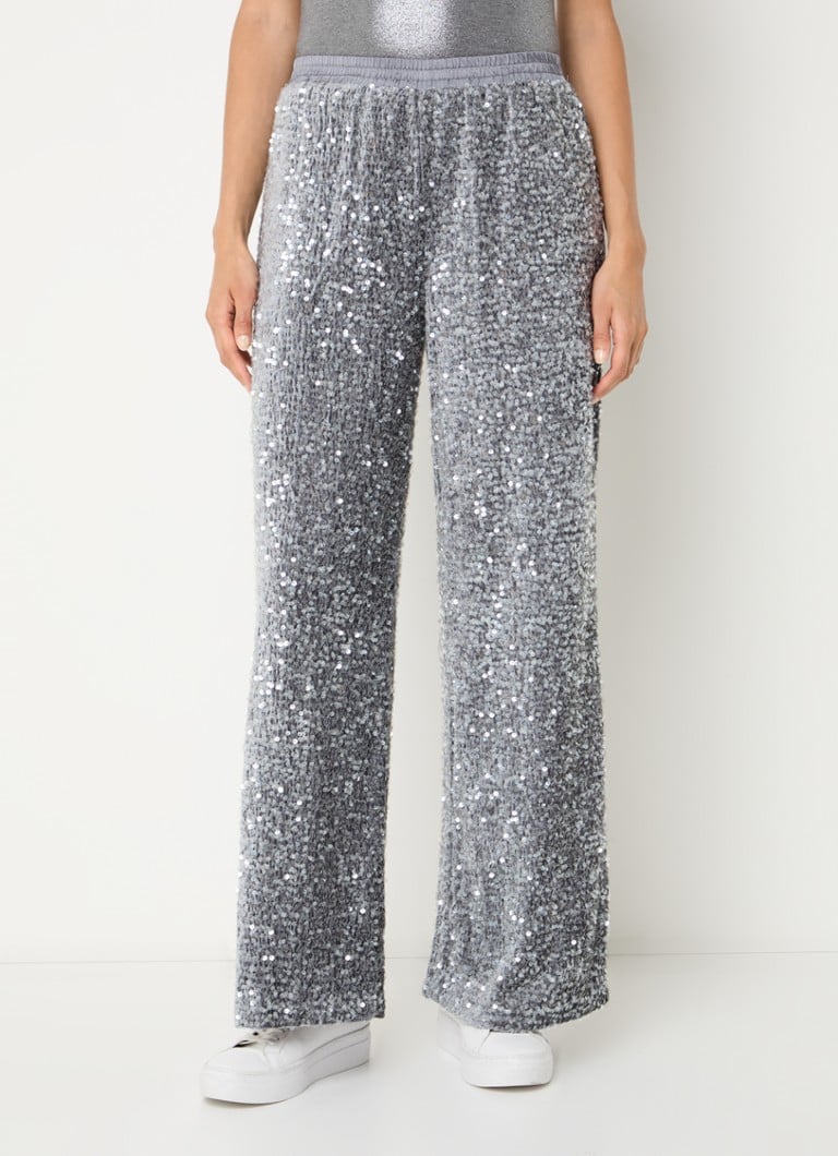 Summum high-waist wide-fit trousers with sequins