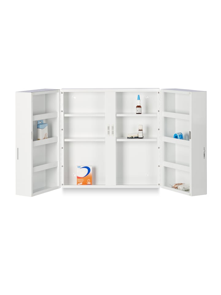 relaxdays Medikamentenschrank in Weiß - (B)53 x (H)53 x (T)20 cm günstig kaufen onesize