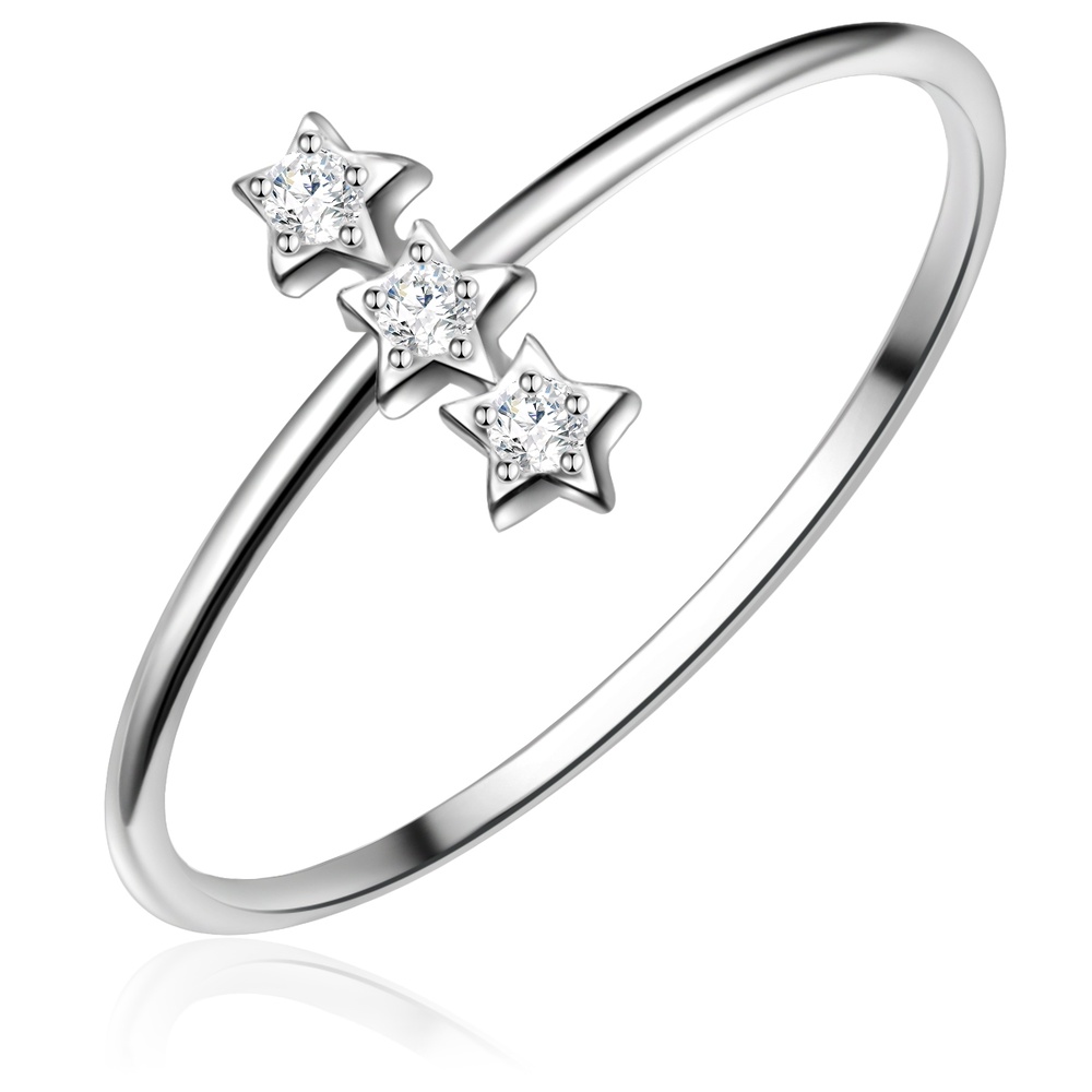 Glanzstücke München Bague en argent Étoiles Argent sterling Oxyde de zirconium (CZ) en Argent Bague