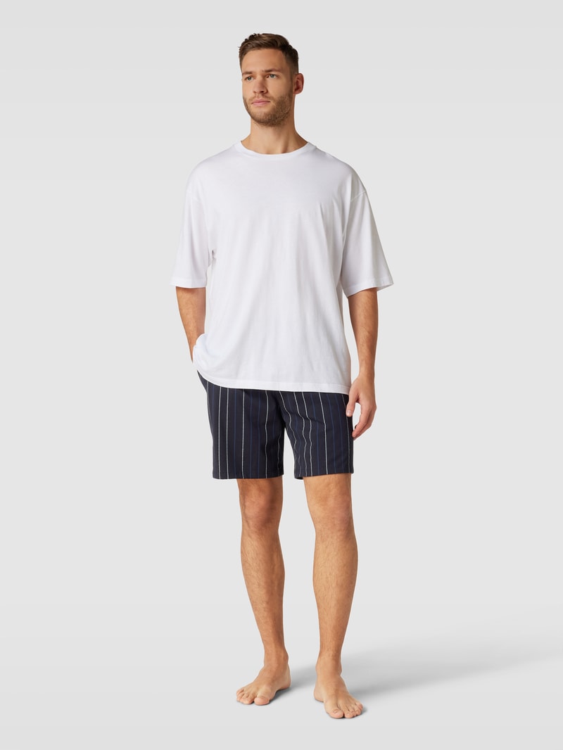 Pyjama-Shorts mit Streifenmuster in anthrazit