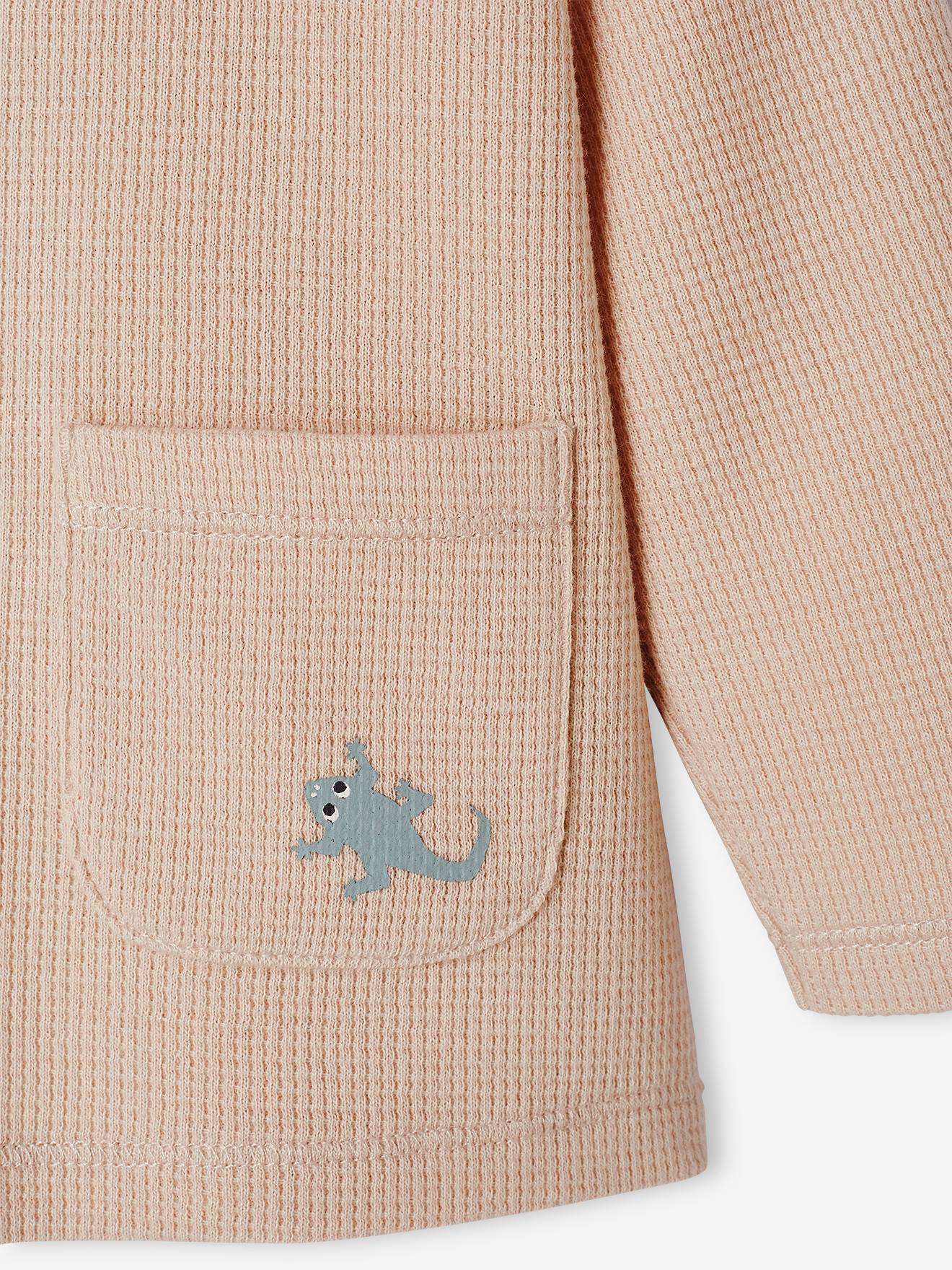 Vertbaudet Baby Shirt mit Henley-Ausschnitt - beige