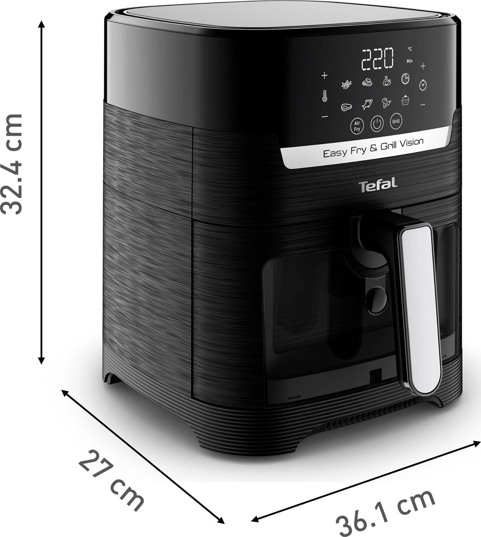 Tefal Heißluftfritteuse EY5068 Easy Fry & Grill Vision, 1550 W