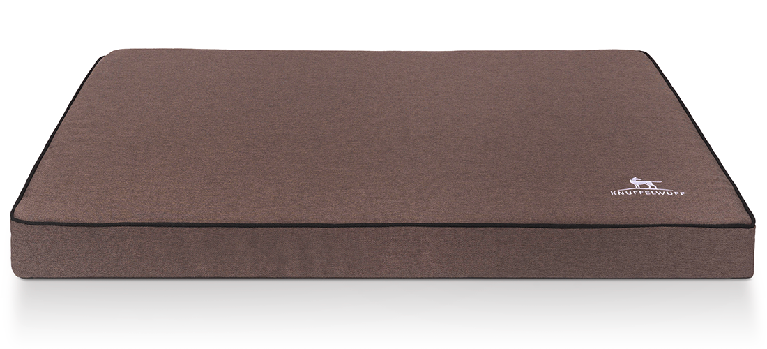 Knuffelwuff Hundematten Knuffelwuff Orthopädische Hundematte Nantucket aus Velours mit Handwebcharakter braun XXXL