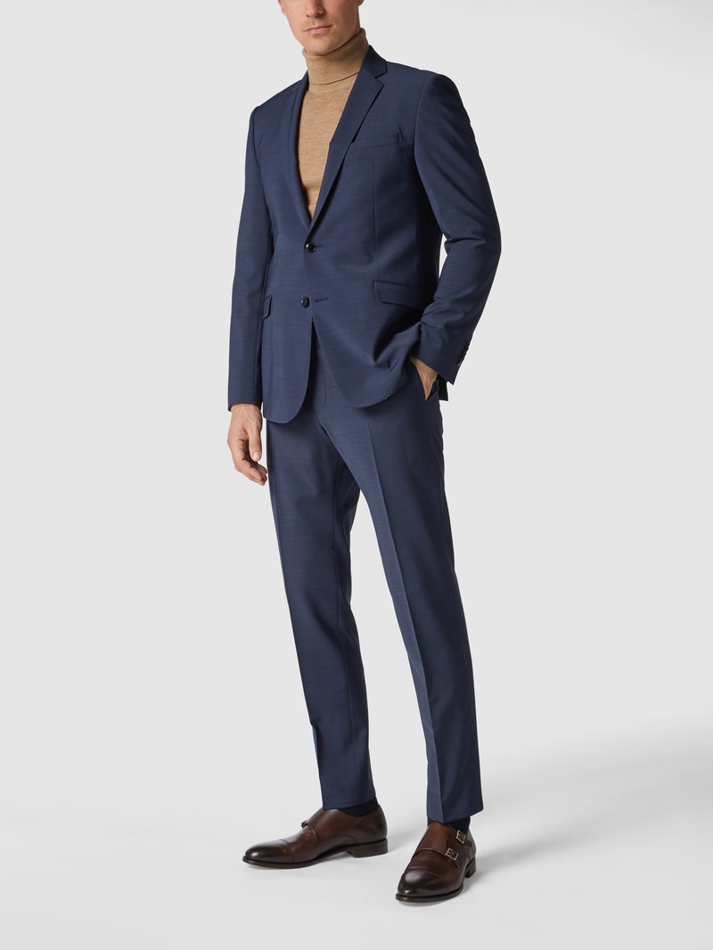 Slim Fit 2-Knopf-Sakko mit Stretch-Anteil 'Flex Cross' in marineblau
