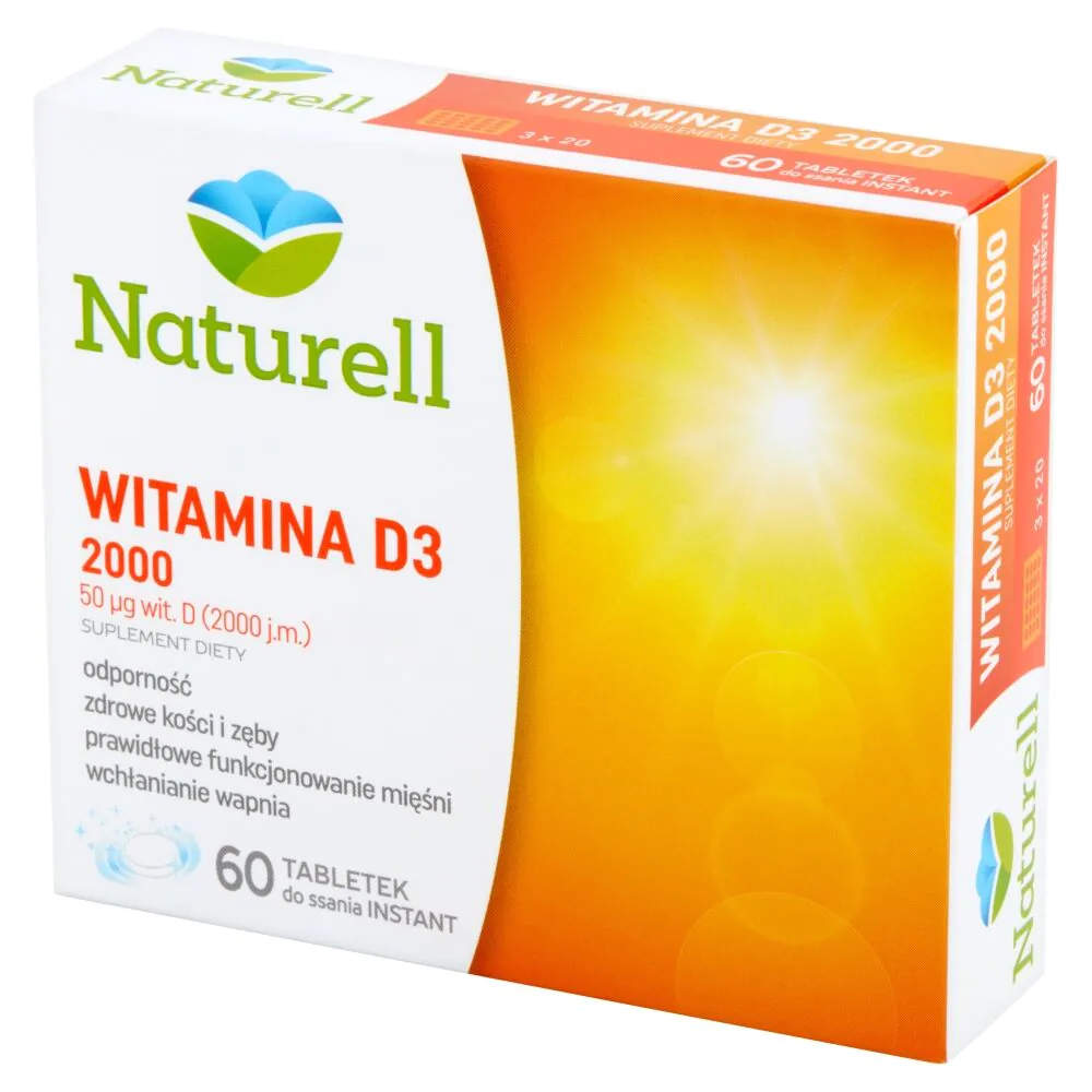 „Naturell“ vitaminas D3 2000 TV, greito paruošimo pastilės