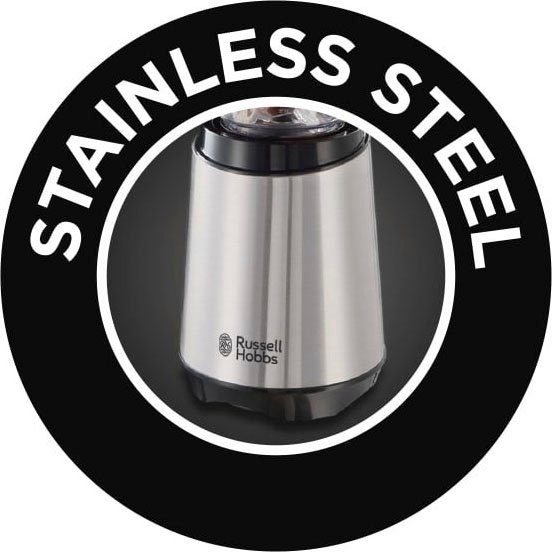 RUSSELL HOBBS Standmixer Mix & Go Steel 23470-56, 300 W, (Smoothie Maker) Edelstahl/schwarz, klein