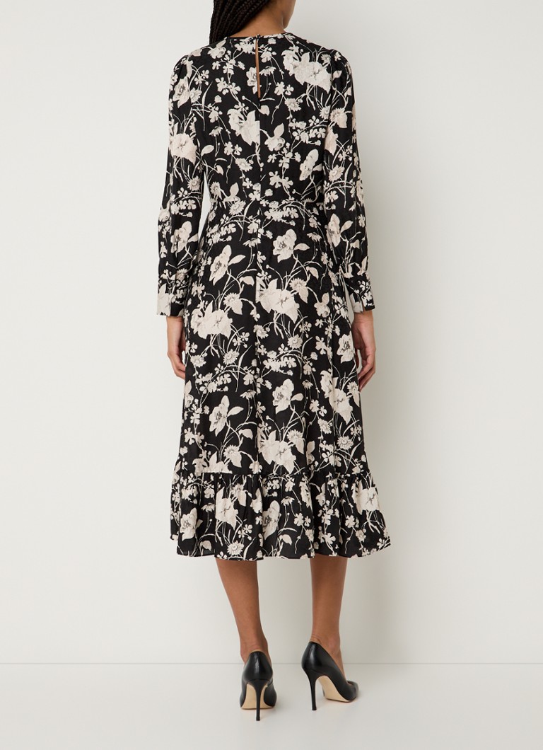 LKBennett Winona midi dress in silk blend with floral print