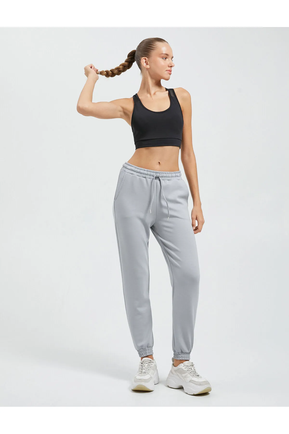 Koton  Jogger-Sport-Jogginghose aus Modalstoff mit hoher Taille und detaillierten Taschen