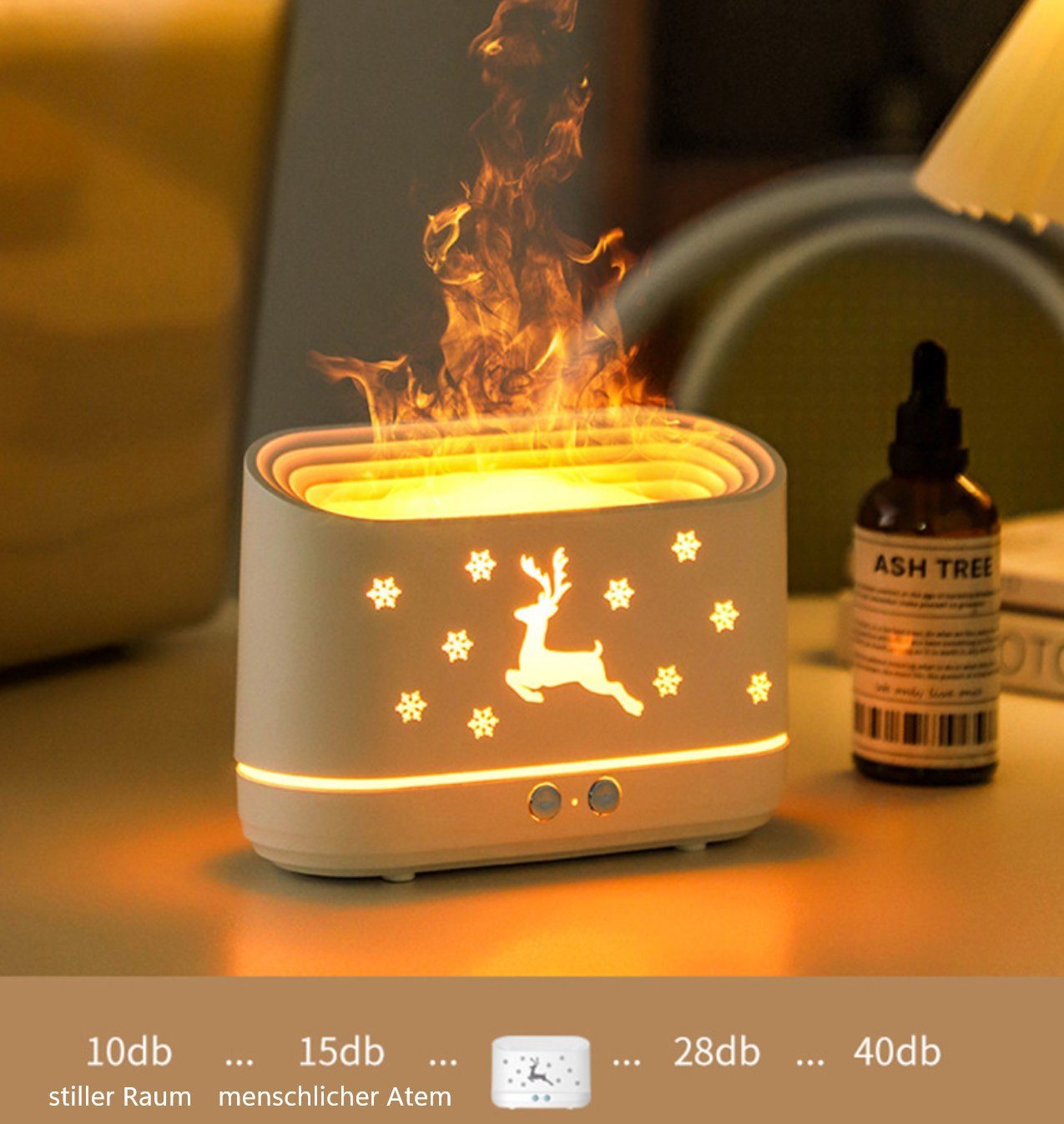 K&B Luftbefeuchter USB-Flammen-Aroma-Diffusor – Luftbefeuchter
