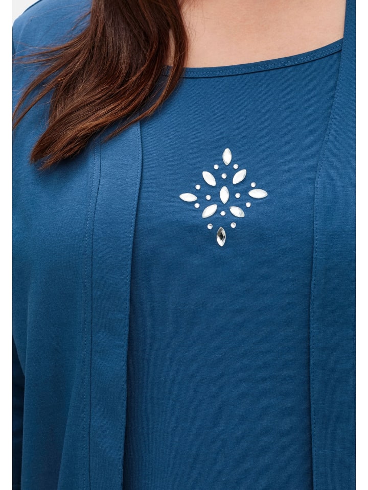 sheego Shirt in jeansblau günstig kaufen
