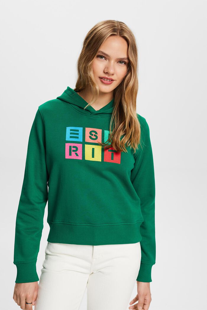Hoodie aus Bio-Baumwolle mit Logostickerei