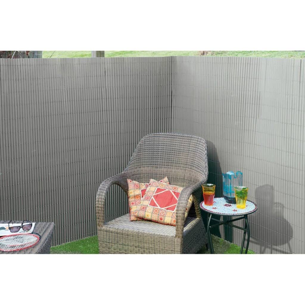 Nature Gartenzaun Doppelseitiger Garten-Sichtschutz PVC 1×3 m Grau, (1-St)