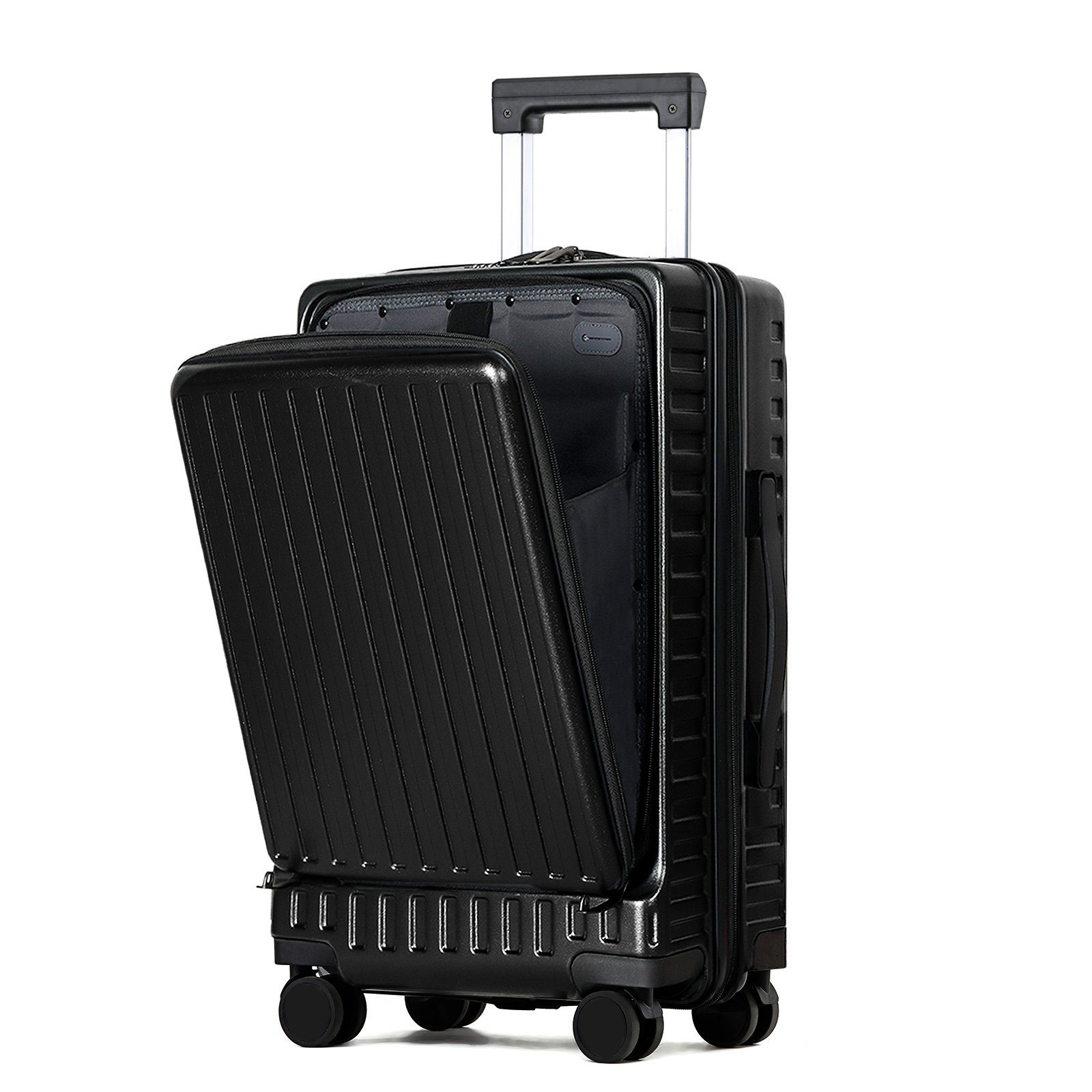 CALIYO Hartschalen-Trolley Business Trolly, Roll-Reisekoffer, Trolley Rollkoffer Erweiterbar, 4 Rollen, Trolley Rollkoffer Reisekoffer Erweiterbar mit Laptopfach