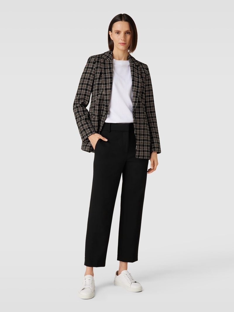 Stoffhose in unifarbenem Design mit Eingrifftaschen in schwarz