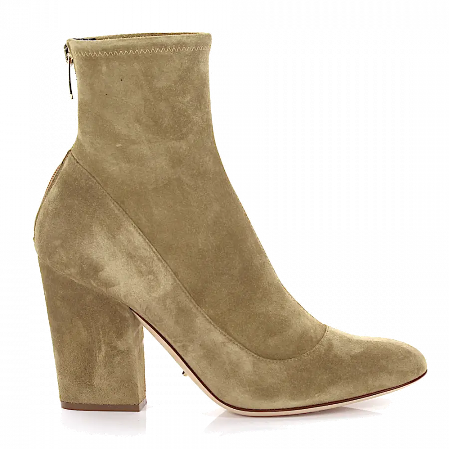 Sergio Rossi - Klassische Stiefeletten A75280 Veloursleder - beige