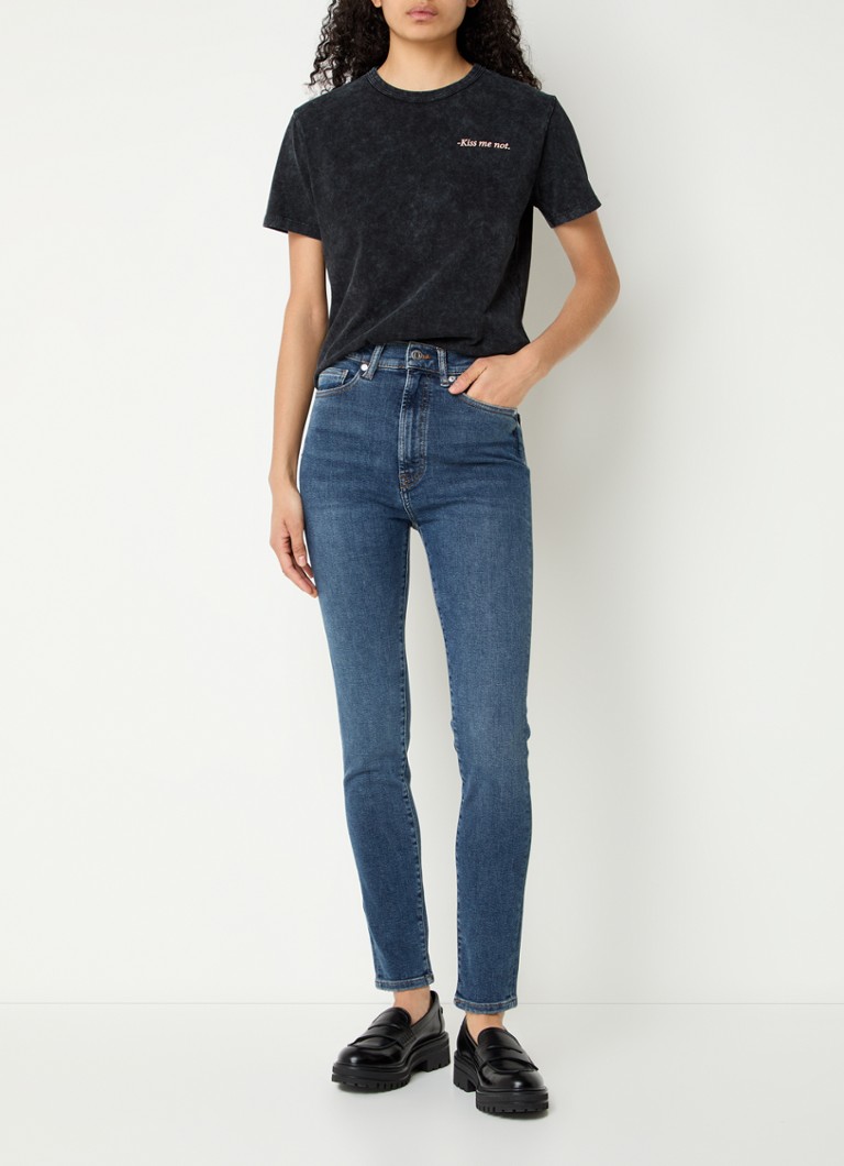 Blugi skinny HUGO BOSS Girali cu talie înaltă, spălare medie