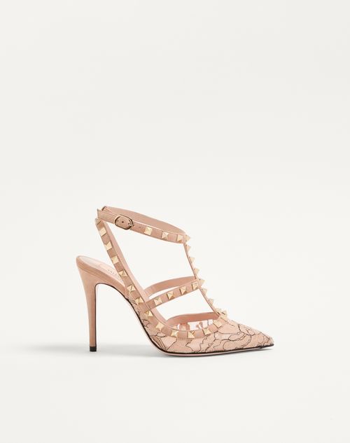 Sapatos de salto Rockstud Lace com tiras de 100 mm