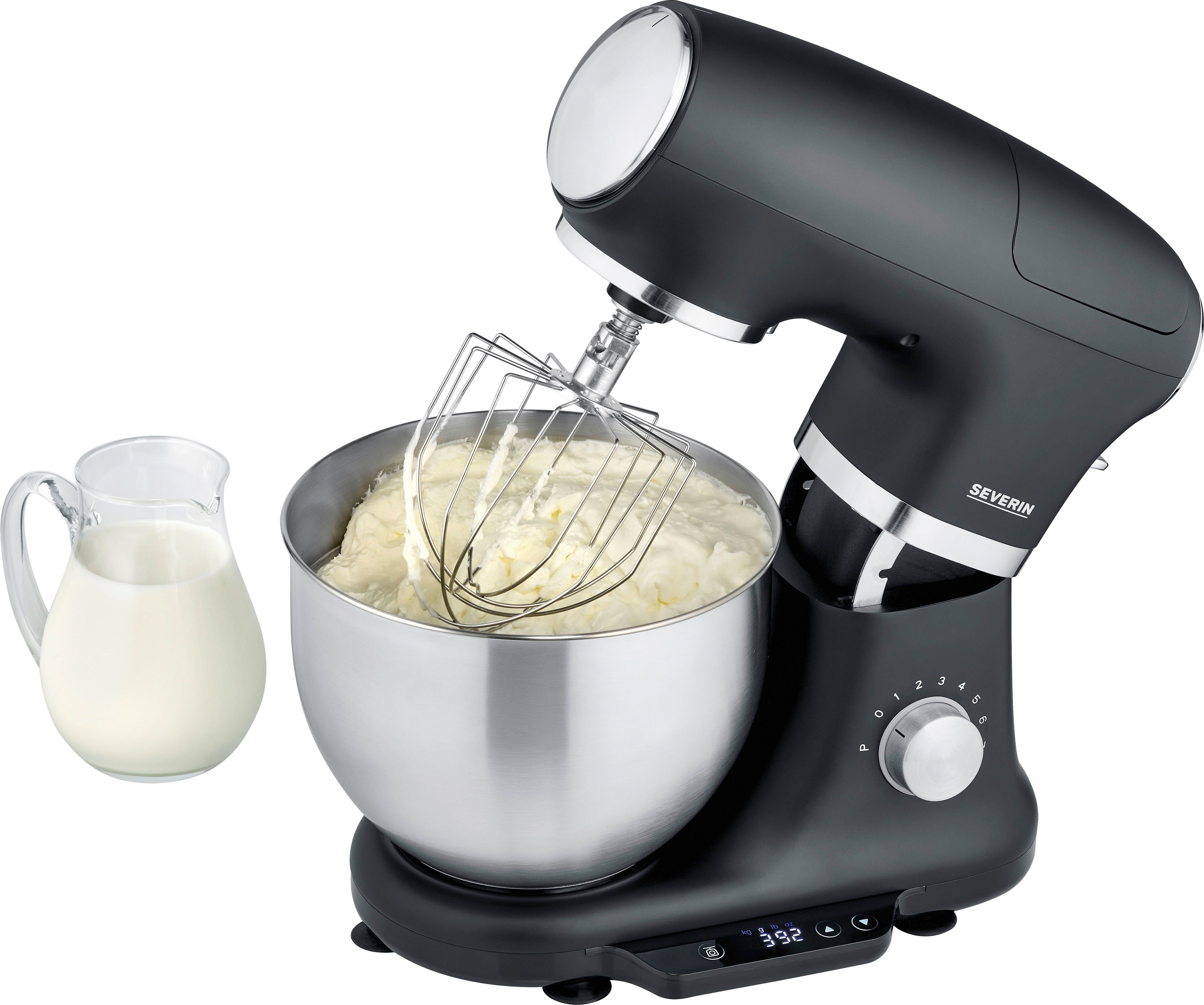Severin Küchenmaschine KM 3898 mit integrierter Waage, 1000 W, 5,5 l Schüssel