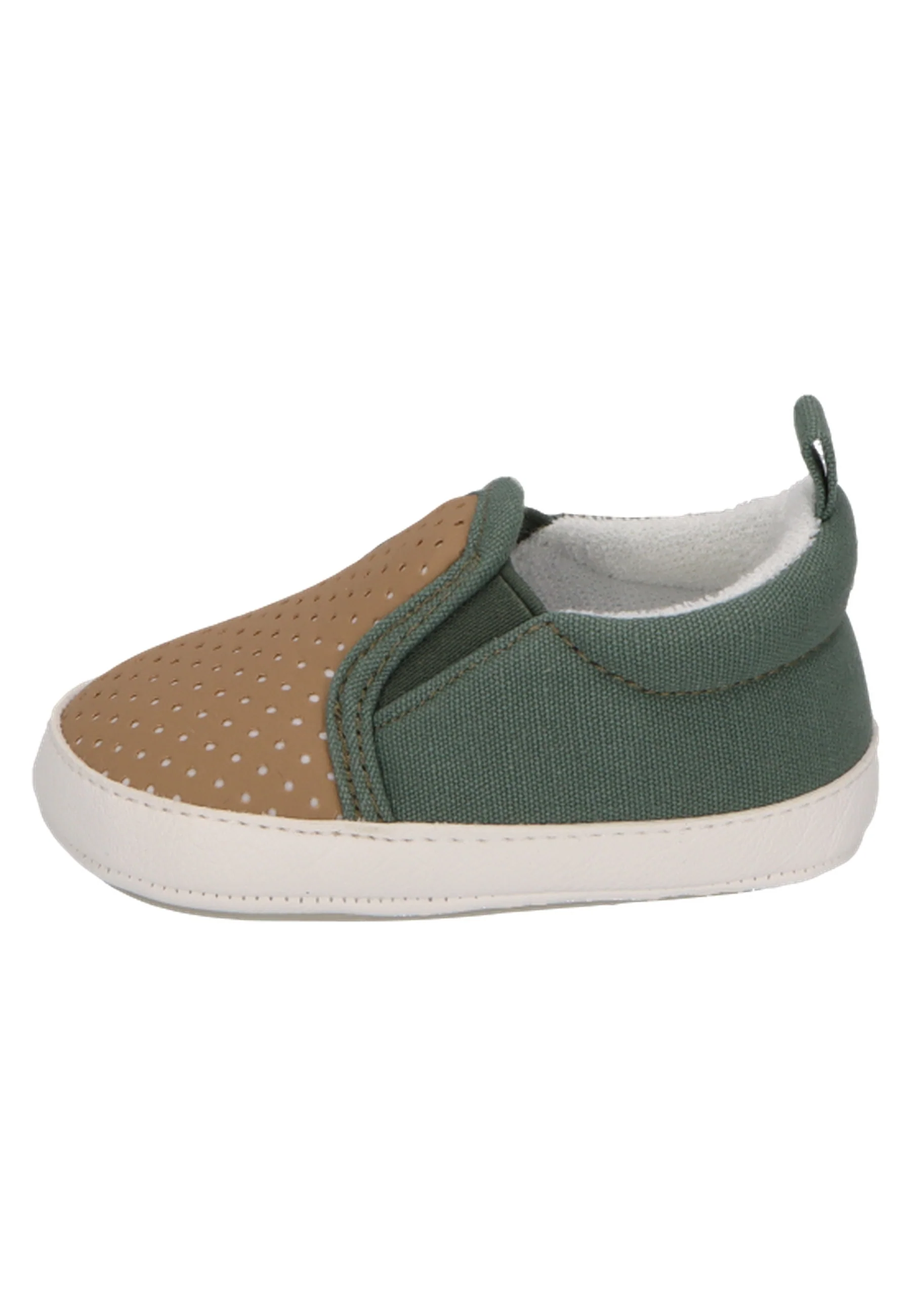 Babyschuh aus Kunstleder und Canvas im Farbmix