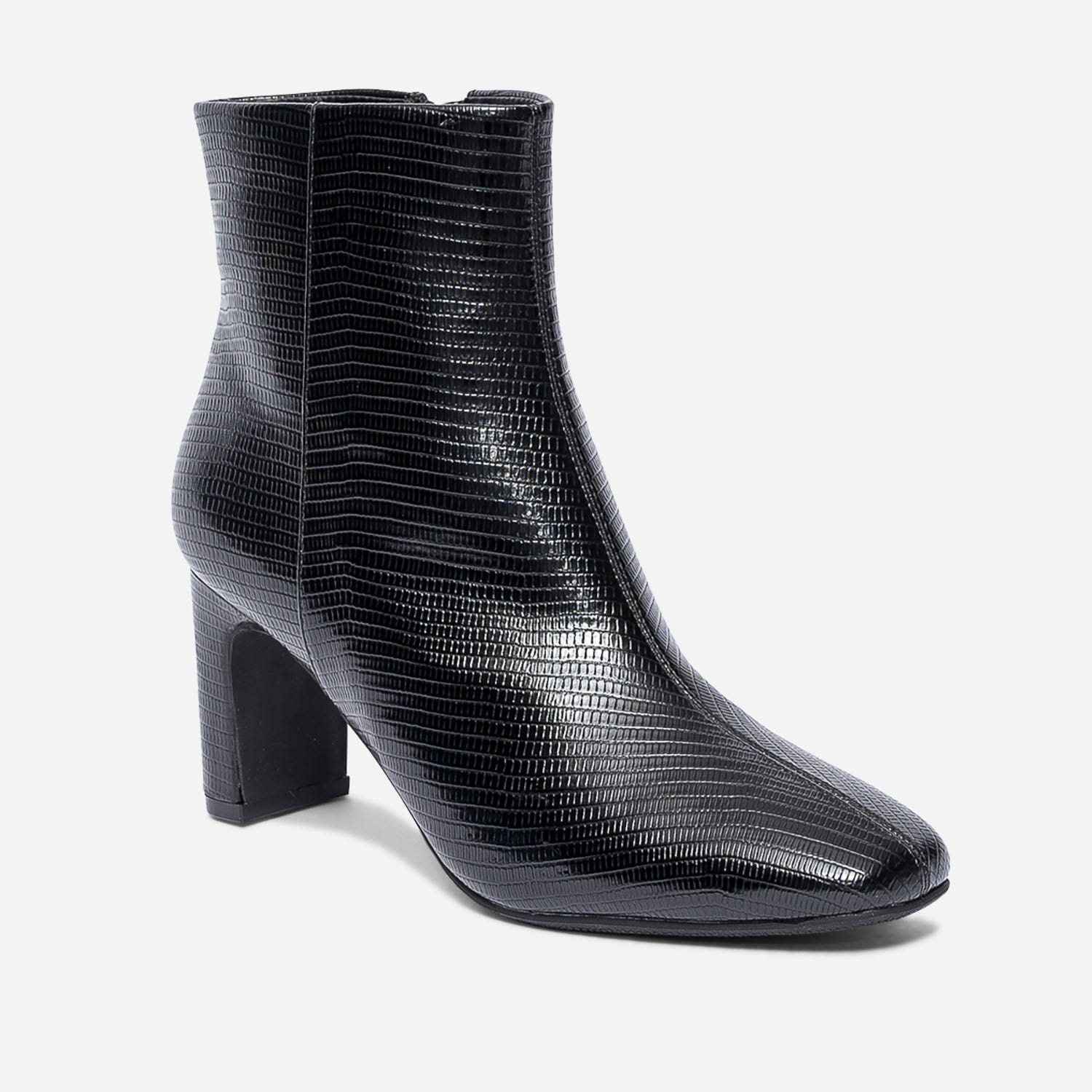 Boots noir embossé effet python