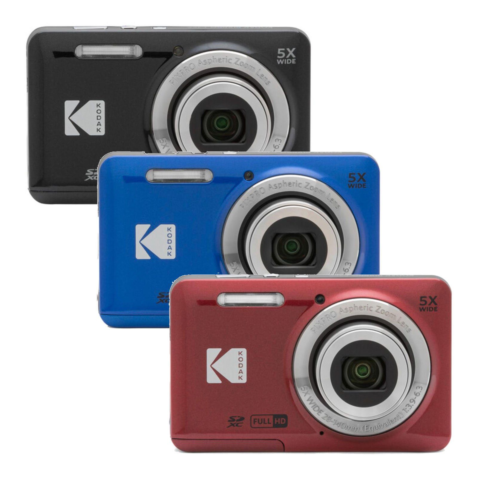 Kodak Pixpro FZ55 Kompaktkamera (CMOS-Senosr, 28-mm-Weitwinkel, 2.7-Zoll-LCD)