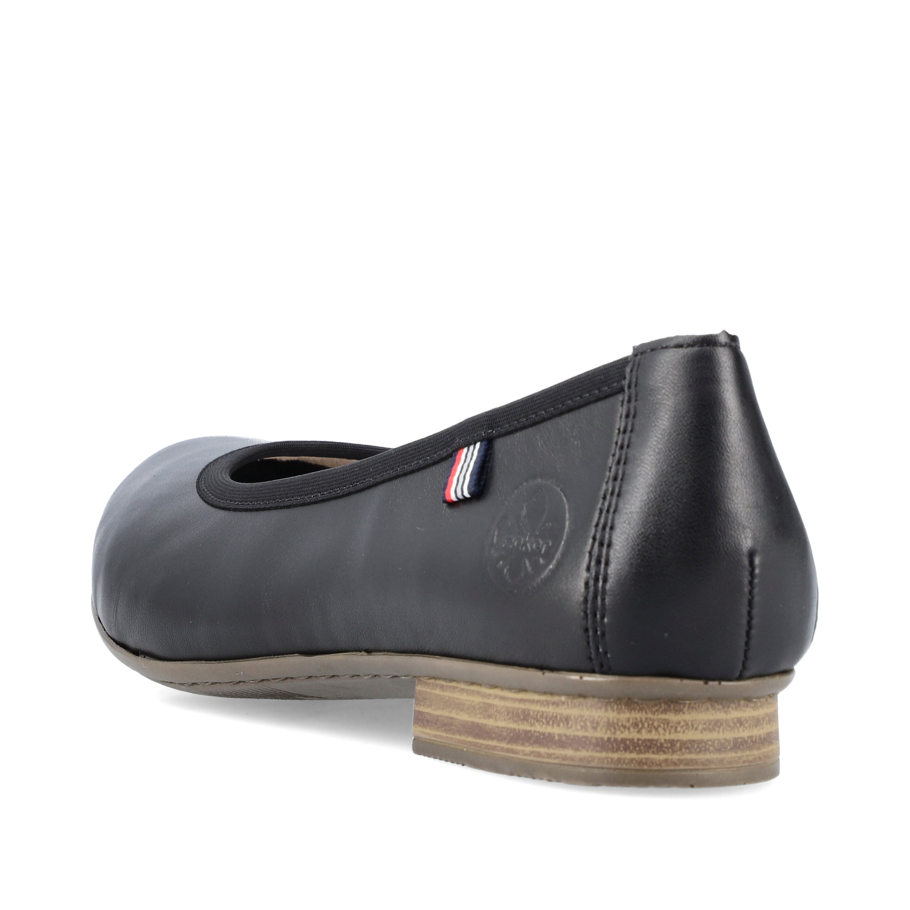 Rieker Damen Ballerinas glanzschwarz