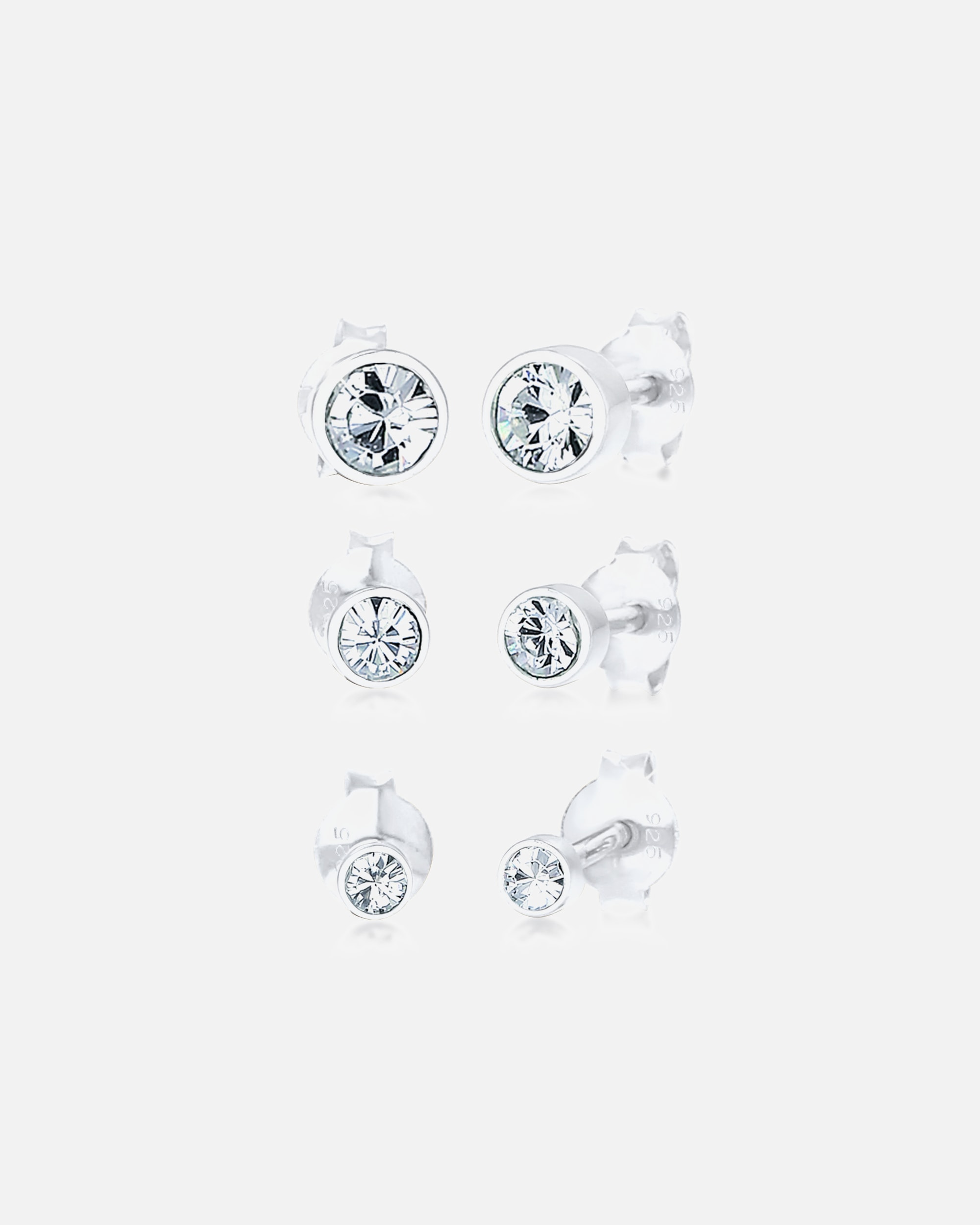 Set di orecchini a lobo scintillanti da donna Elli con cristalli in argento sterling 925