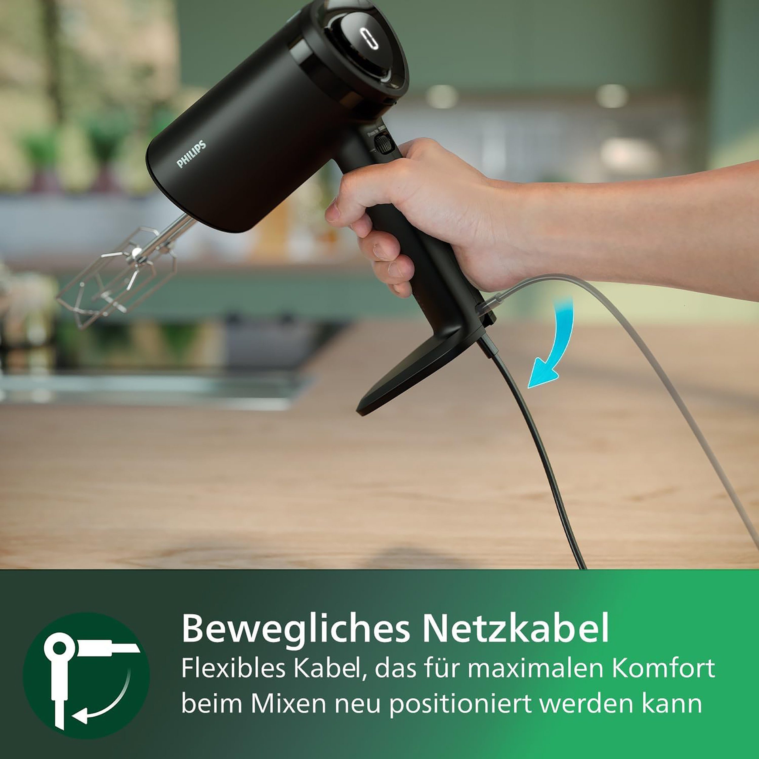 Philips Handmixer HR3781/10 5000 Series, 500 W, mit Anti-Spritz-Design und Becher zur intelligenten Aufbewahrung