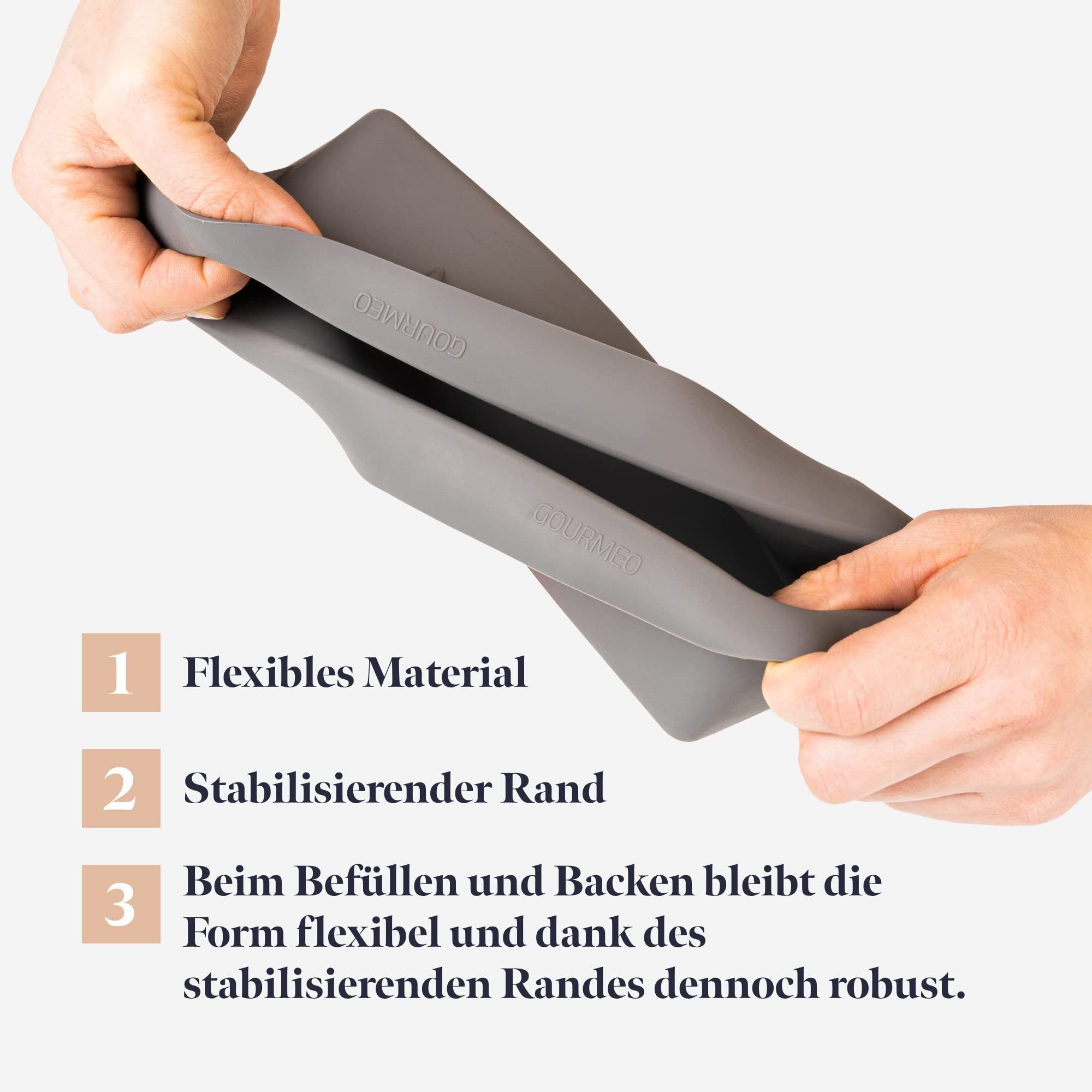 GOURMEO Backblech Silikonbackform, 22cm Länge, Silikon, Silikon Backform, 22cm Größe