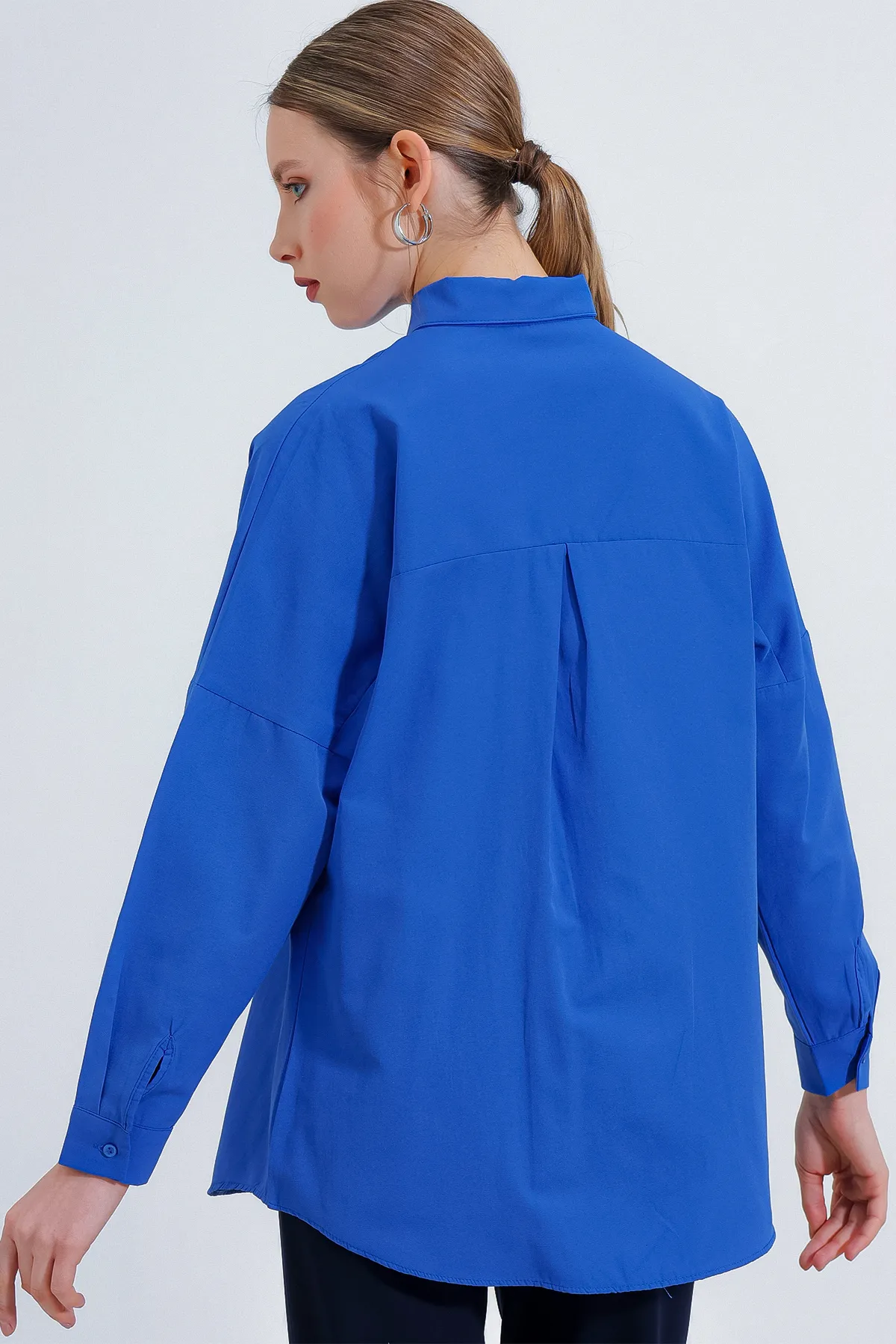 Bigdart  3900 Oversize Long Basic Shirt – B.blau
