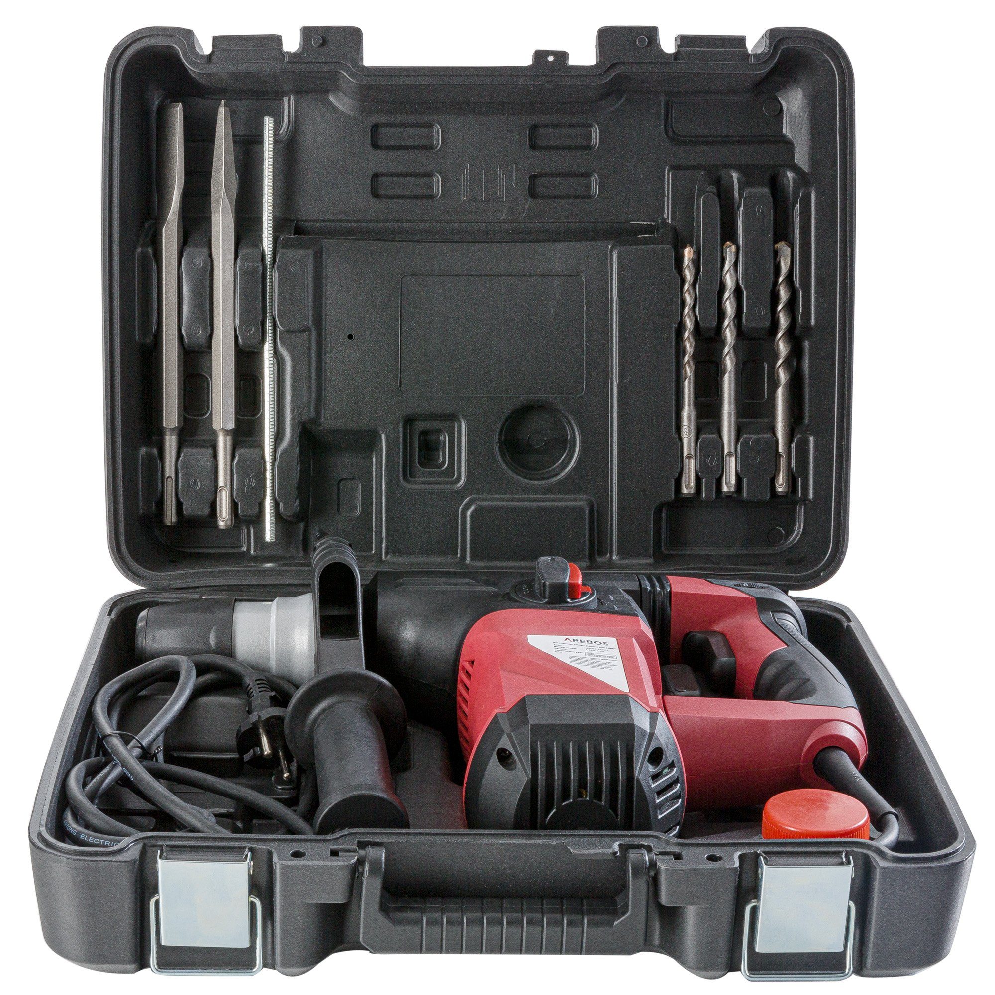 Arebos Bohrhammer Schlagbohrer 3-in-1 1500 W, 230 V, max. 4300,00 U/min, Produktabmessungen : 39.5 x 34 x 25.8 cm, 1500 Watt