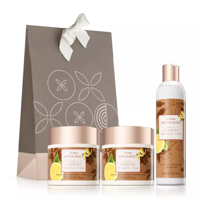 BATH & BODY LEMONY BLACK TEA Körperpflege-Set mit Geschenktüte