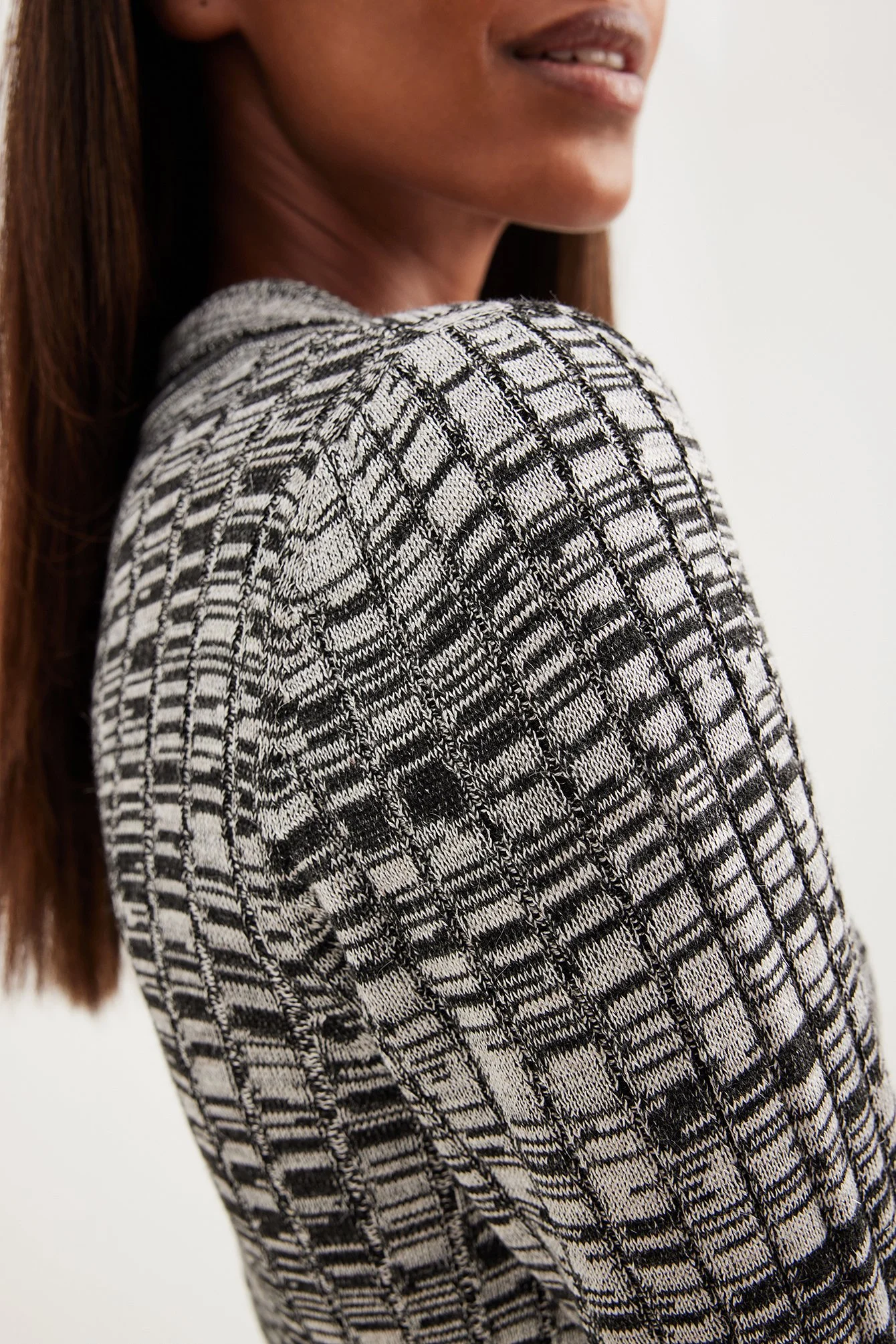 Strick-Melange-Midikleid