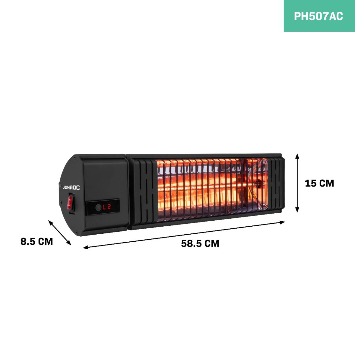 VONROC Volsini PRO 2000 Watt Terrassenheizung