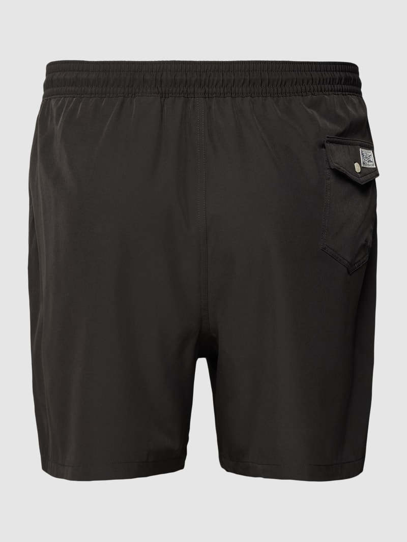 PLUS SIZE Badehose mit Label-Stitching Modell 'TRAVELER' in schwarz