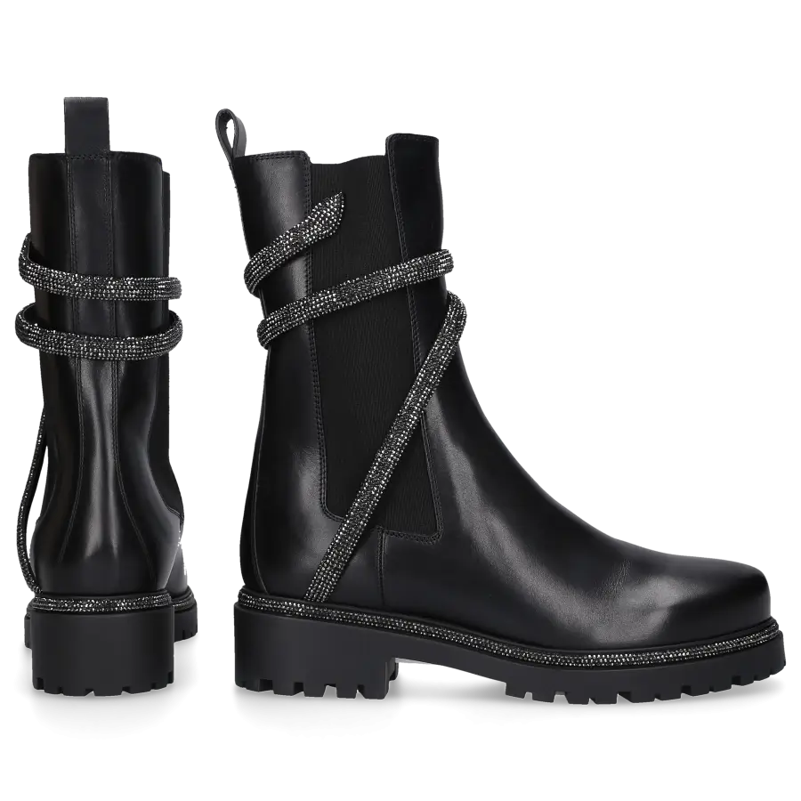 Rene Caovilla - Chelsea Boots CLEO COMBAT Kalbsleder - schwarz