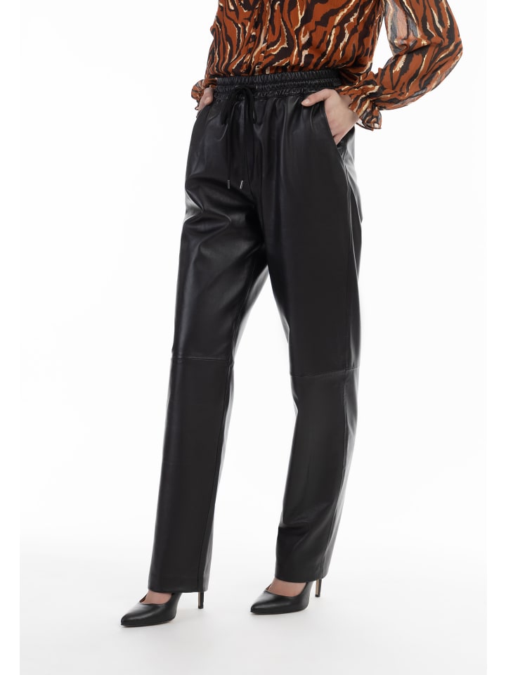 faina Lederhose in Schwarz günstig kaufen L