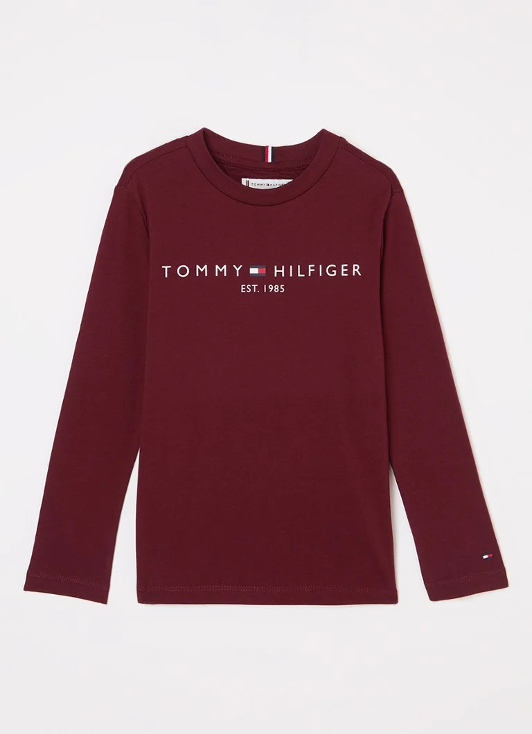 Tricou Tommy Hilfiger Essential cu mânecă lungă și imprimeu cu logo